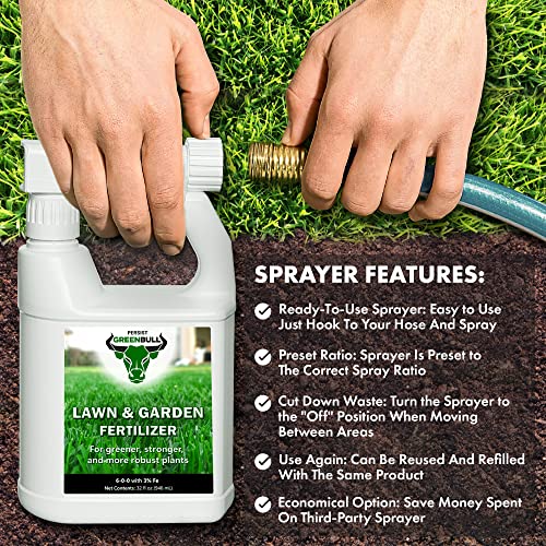 Persist PG850011223154 Green Bull - 32Oz Liquid Grass Fall Fertilizer Sprayer For Lawn And Garden Soil thumb #3