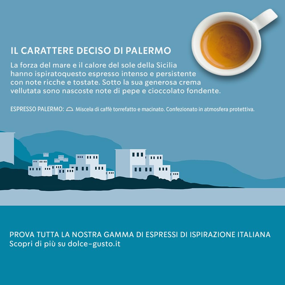 NESCAFÉ DOLCE GUSTO Espresso Palermo Caffè, 6 Confezioni da 16 Capsule (96 Capsule Compatibili Nescafé Dolce Gusto)
