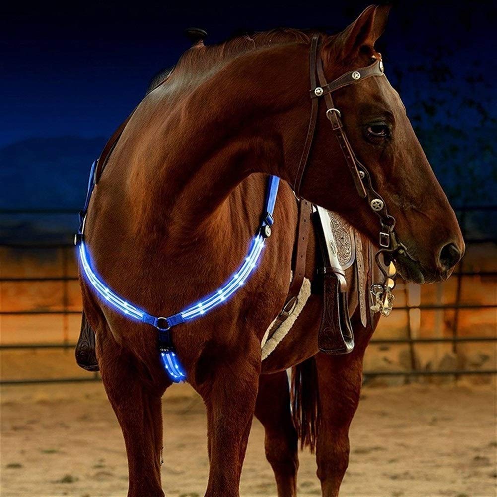 Ogłowie koni LED Halter Widoczność Tack jazda konna Sprzęt bezpieczeństwa w nocy Obroża LED Światła LED Pas piersiowy (kolor: czerwony)