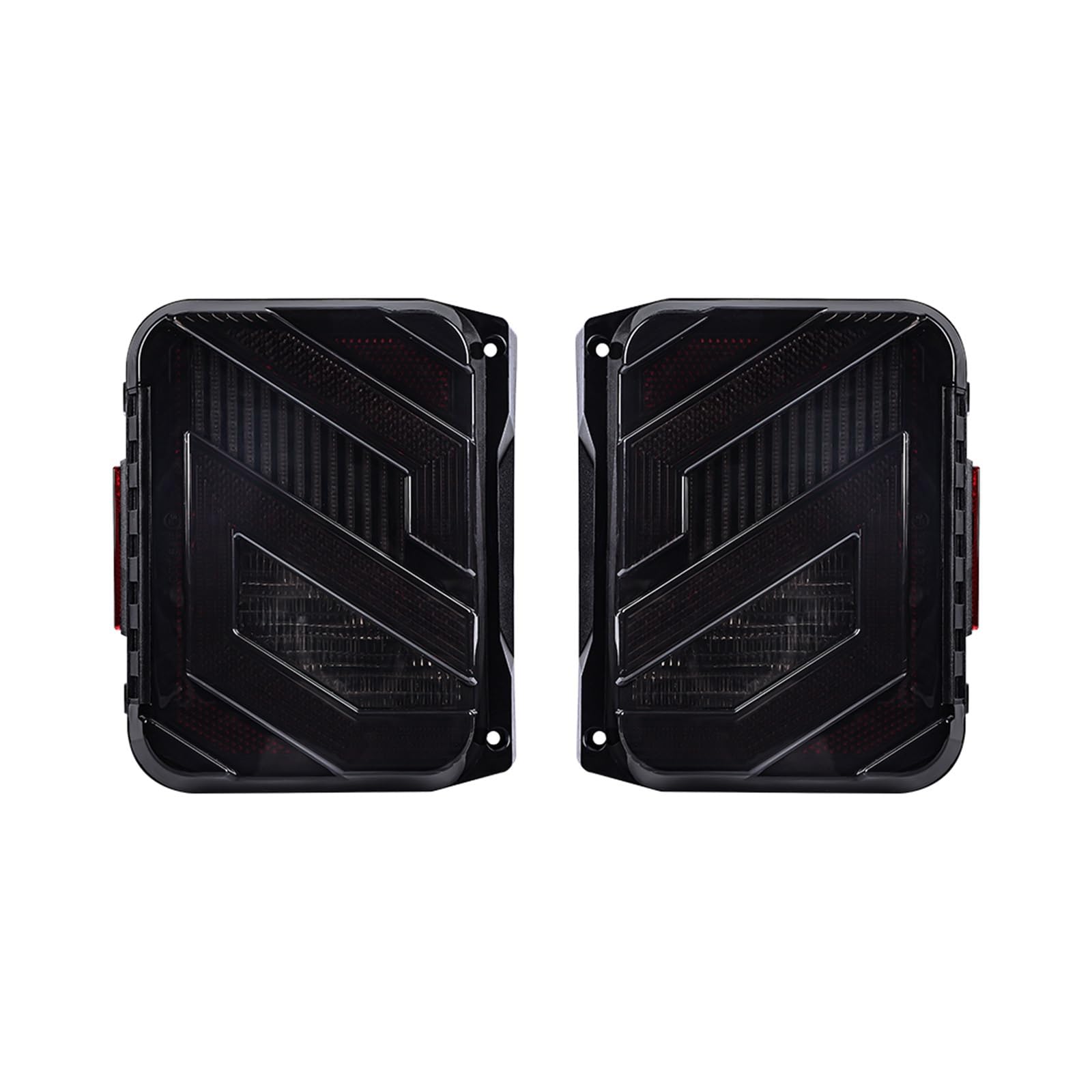 Tylne światła LED kompatybilne z tylnymi światłami Jeep Wrangler JK JKU 2007-2018 z DRL, kierunkowskazem, lampą cofania 20w 12V Taillamp (Color : US VERSION, Size : Black)