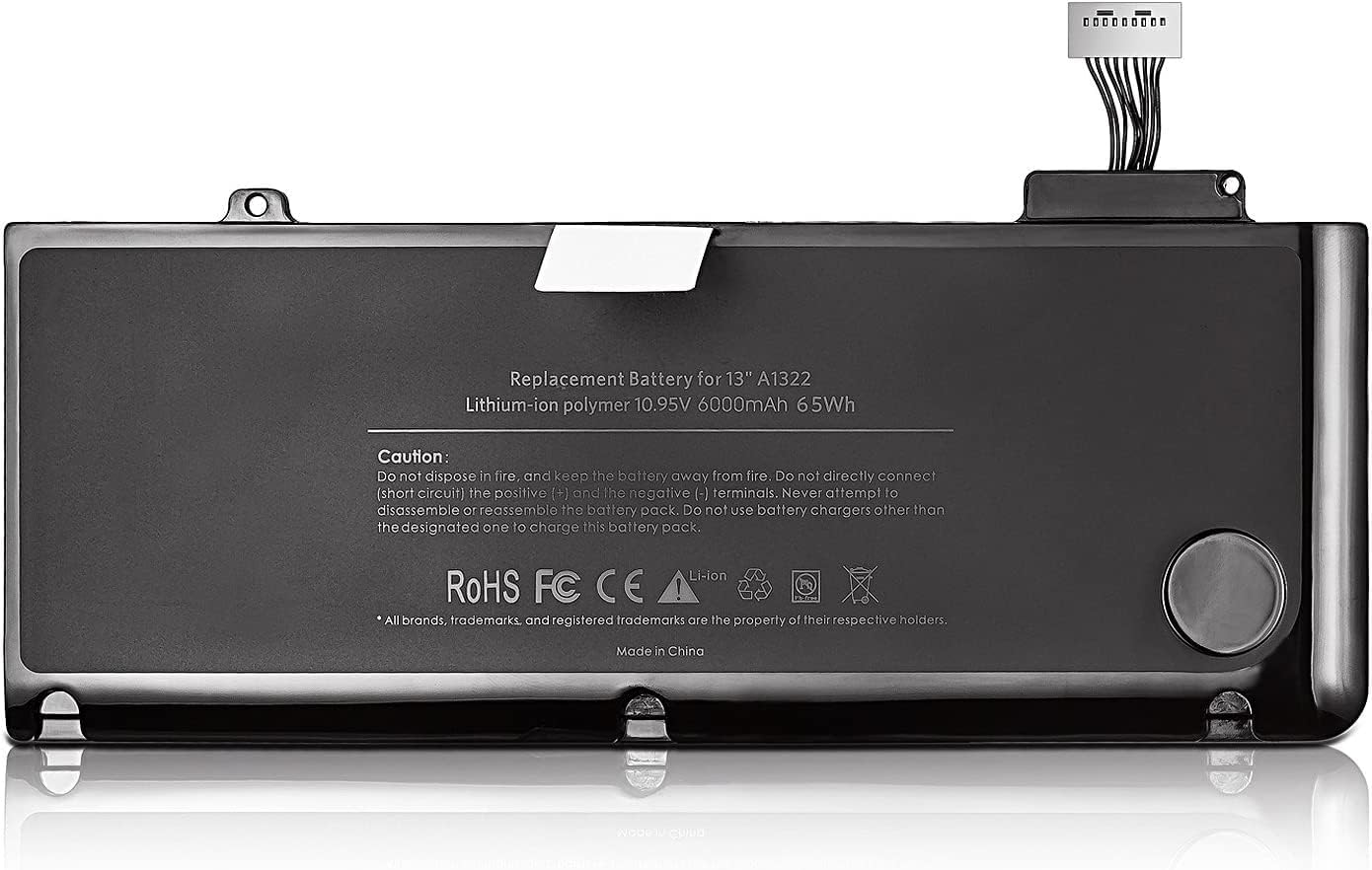 Runpower Replacement Battery for MacBook Pro 13 inch A1278(Mid 2009, Mid 2010, Early 2011, Late 2011, Mid 2012) A1322 [10.95V 6000mAh]