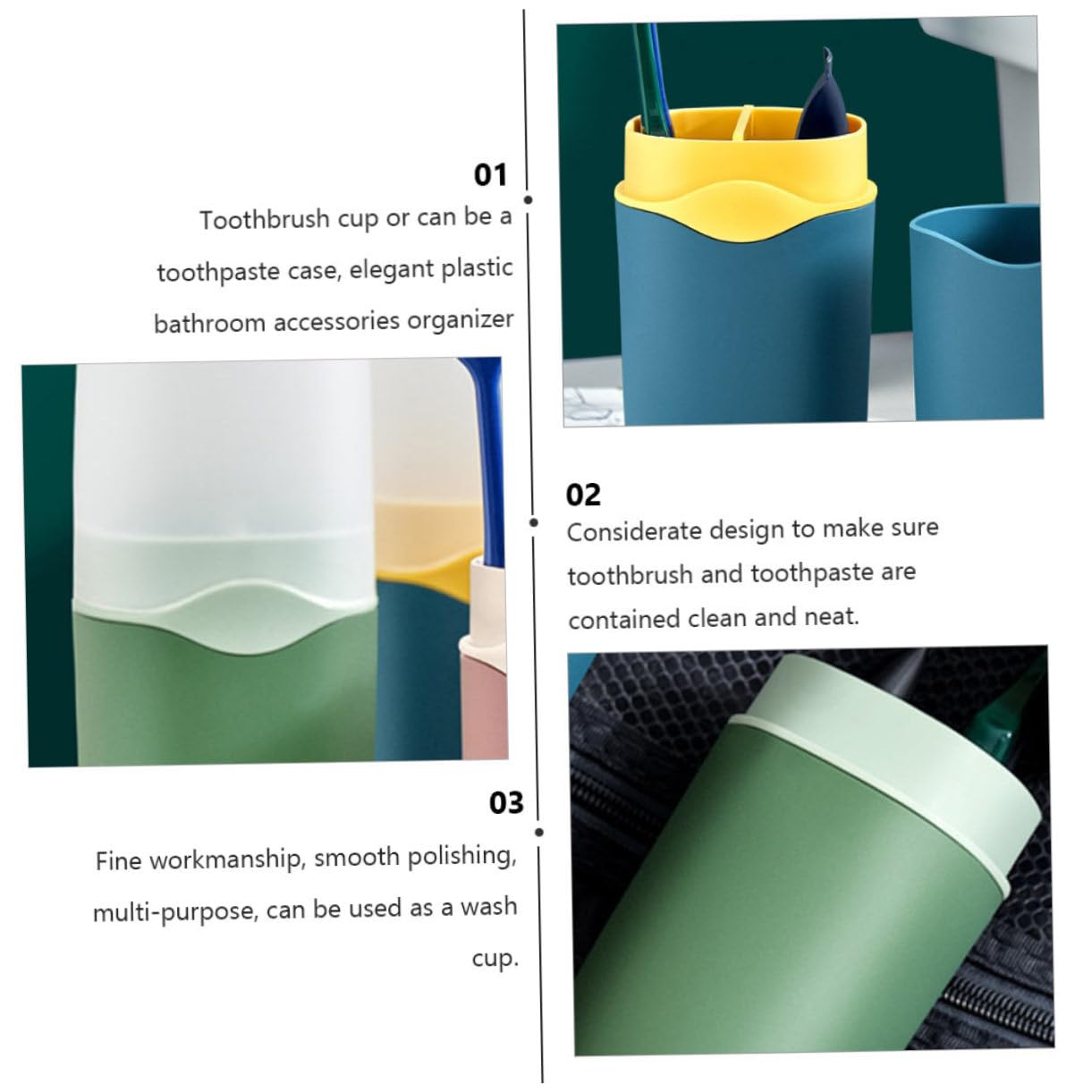 minkissy 6 Soportes para Cepillo de de plástico Simple de Viaje