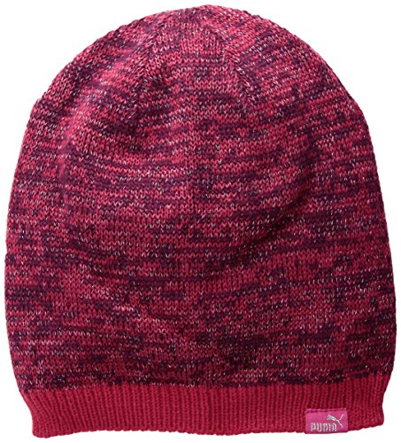 Bonnet PUMA Evercat doux et chaud en maille rose foncé