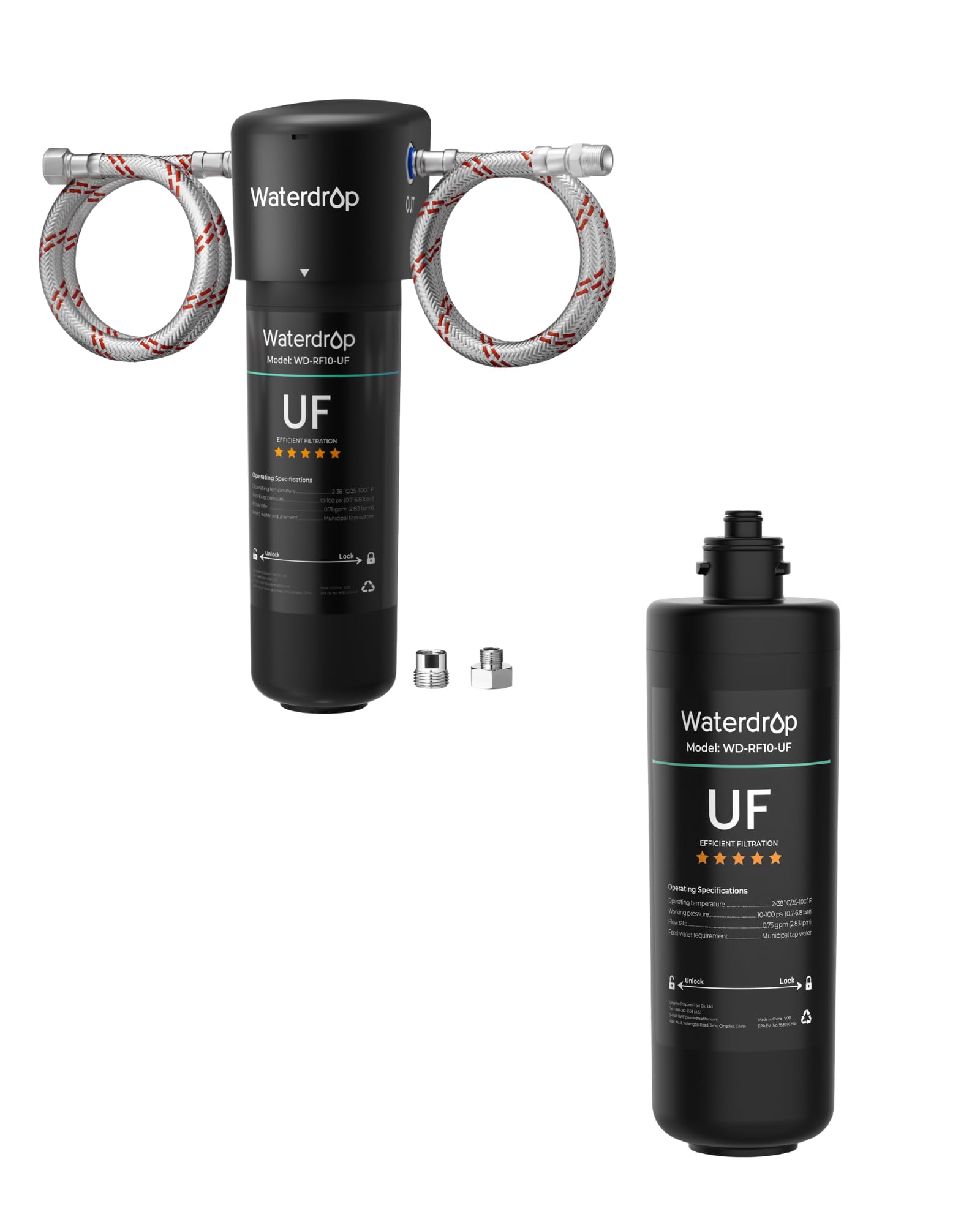 Waterdrop 10UA-UF Filtraggio dell'Acqua Sistema sotto il Lavello (Con 1 Filtro Aggiuntivo)