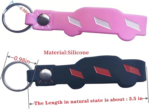 Miniatura 5 de RUNZUIE 2 llaveros de silicona compatibles con Nissan Rogue Pathfinder 2024 2023 5 botones rosanegro con rojo