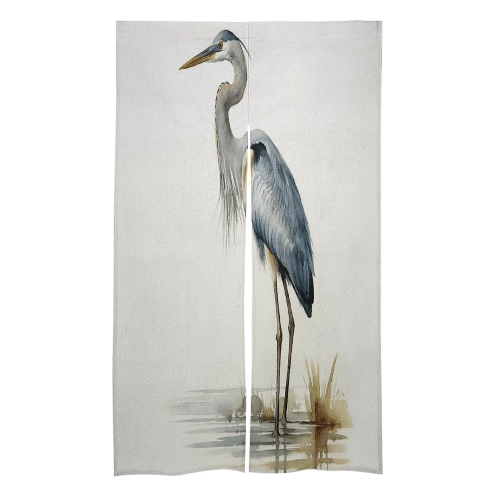 VstaDank Long-beaked Heron Noren Doorway Curtain Printed Window Treatment Door Tapestry Chinese Traditional Doorway Curtain Long Type Door Tapestry for Home Decoration