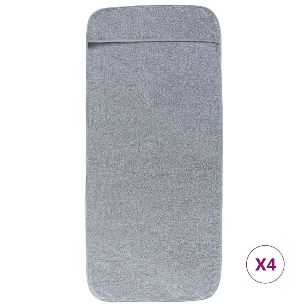 Asciugamani da spiaggia 4 pezzi, grigio, 60 x 135 cm, tessuto 400 GSM, telo da piscina per viaggi, viaggi, viaggi, picnic