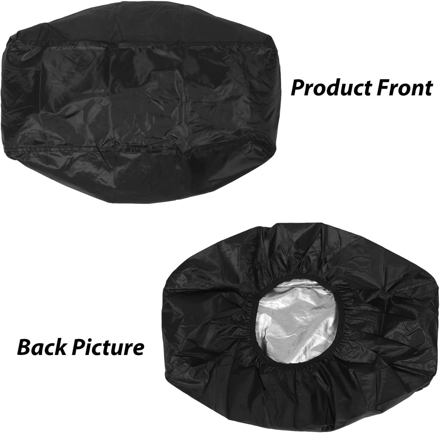 2pcs Outdoor Winch Cover Waterproof for SUV, Boat, Electric Protection Cover 420D Oxford Fabric, Trailer or Car Winch Accessories Protector Black