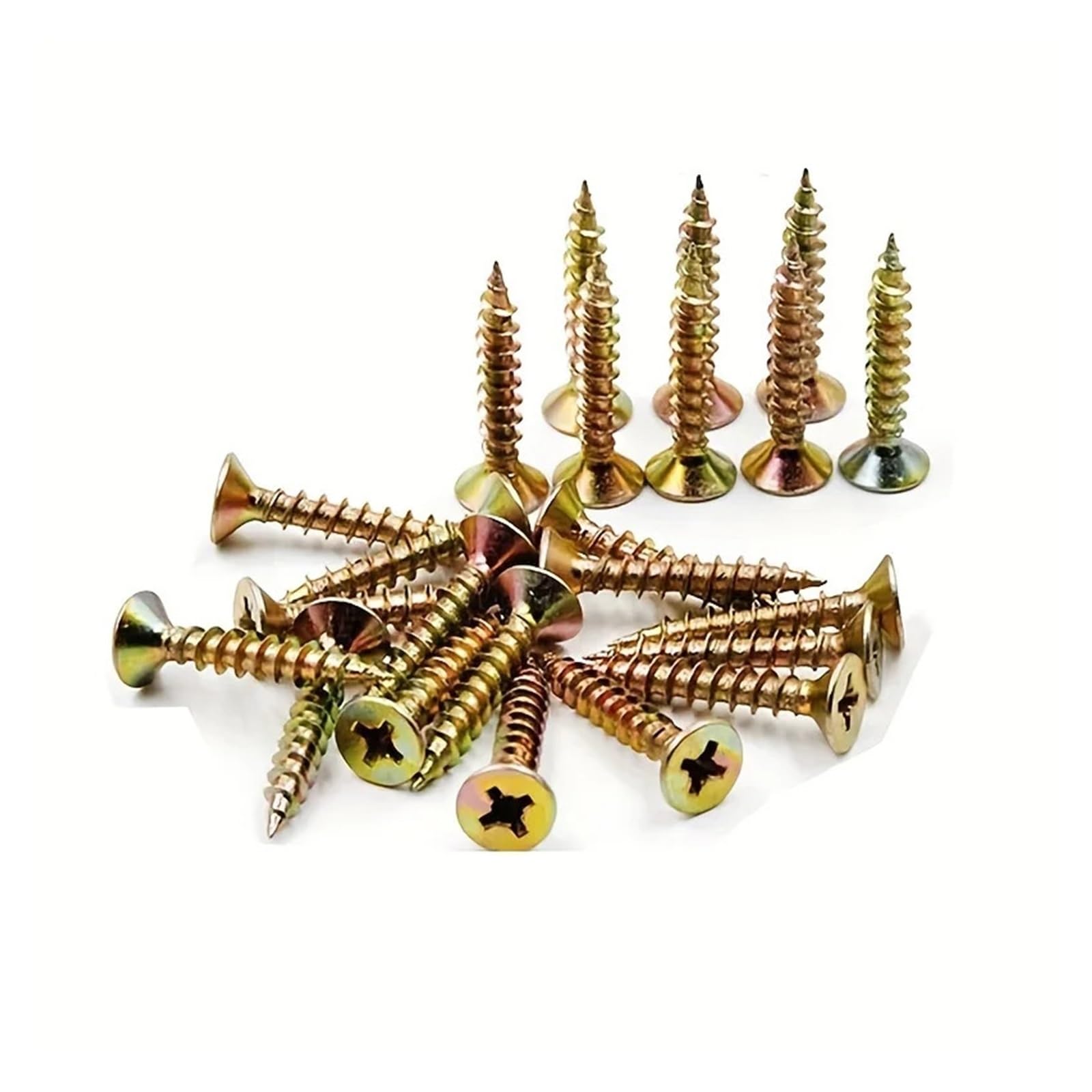 Terrassenschrauben 150/470-teiliges Kombinationsset mit selbstschneidenden Flachkopfschrauben, verstärkte selbstschneidende Holzschrauben, Metallschrauben(470PCS)