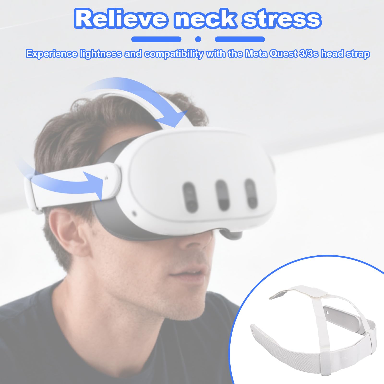 Correa Repuesto para la Cabeza para Oculus Meta Quest 3/3s, Ajustable Diadema de Mayor Comodidad for Accesorios de VR