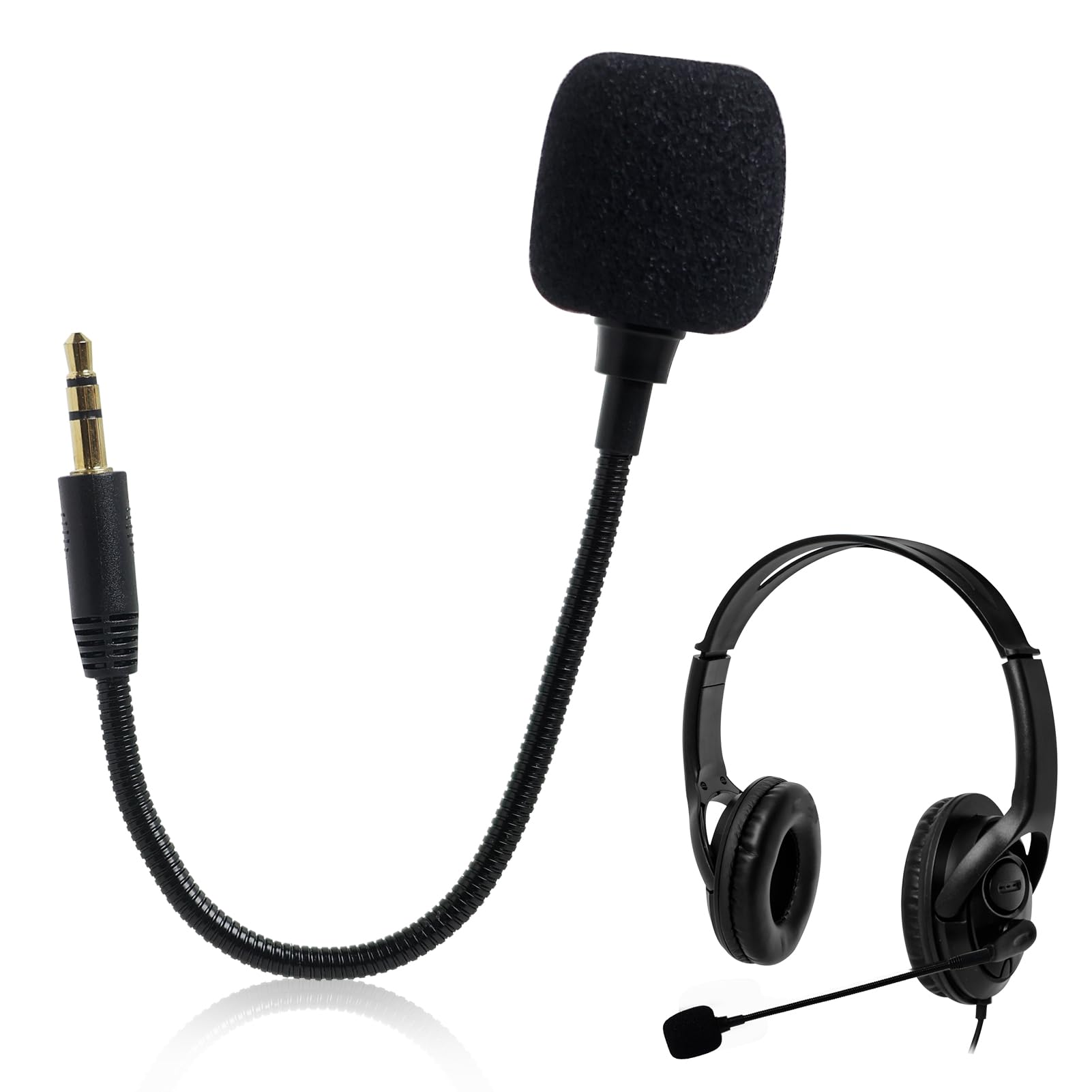 Replacement Microphone for Headset, External Mic 3.5mm Boom Detachable Microphone Game Mic Compatible with Turtle Gaming Headset On PS4 PS5 Xbox One PC for Any Wireless Headset 1pack