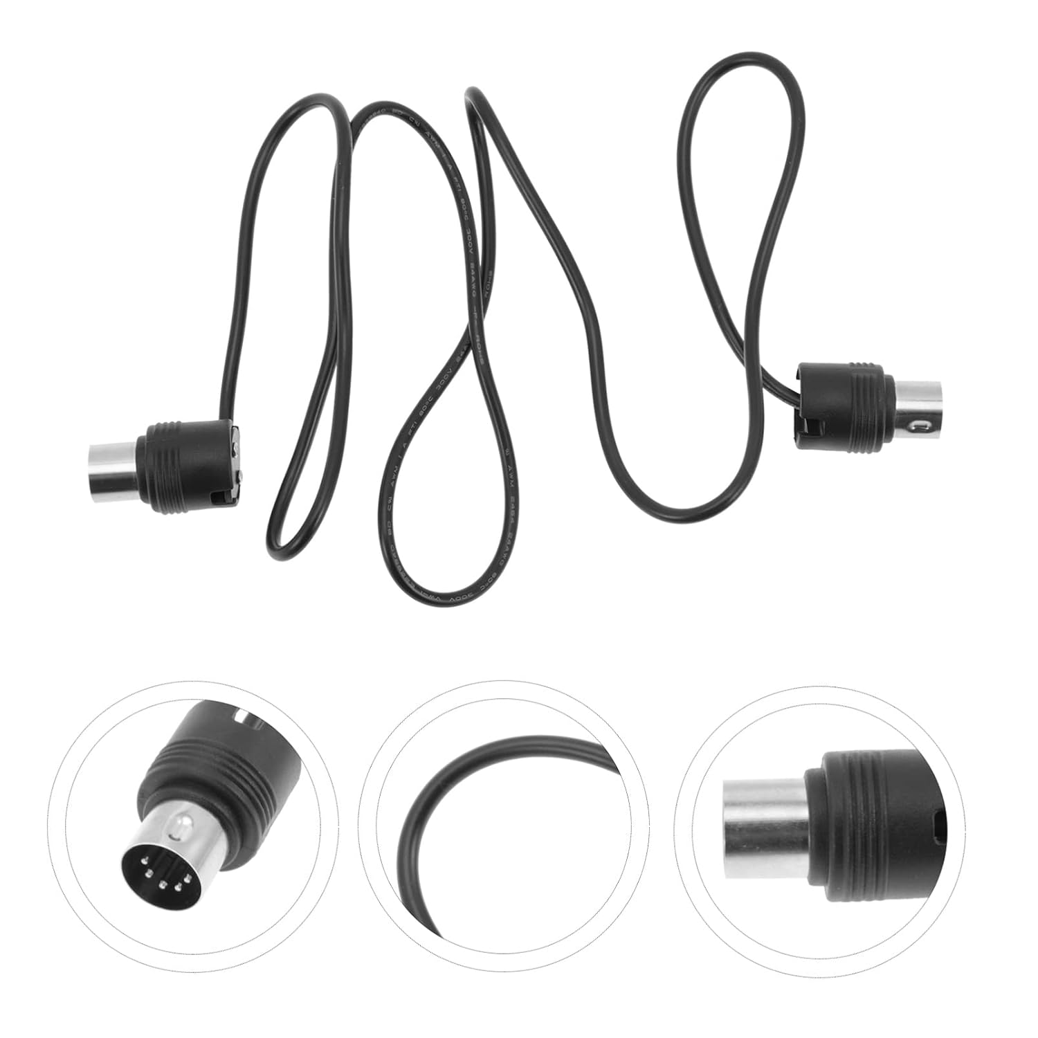Mikinona 5 Pin Midi Connection Cable 3Ft Male to Male Keyboard Adapter Cord for Electronic Drums and Musical Instruments with Durable Tangle-Free Design