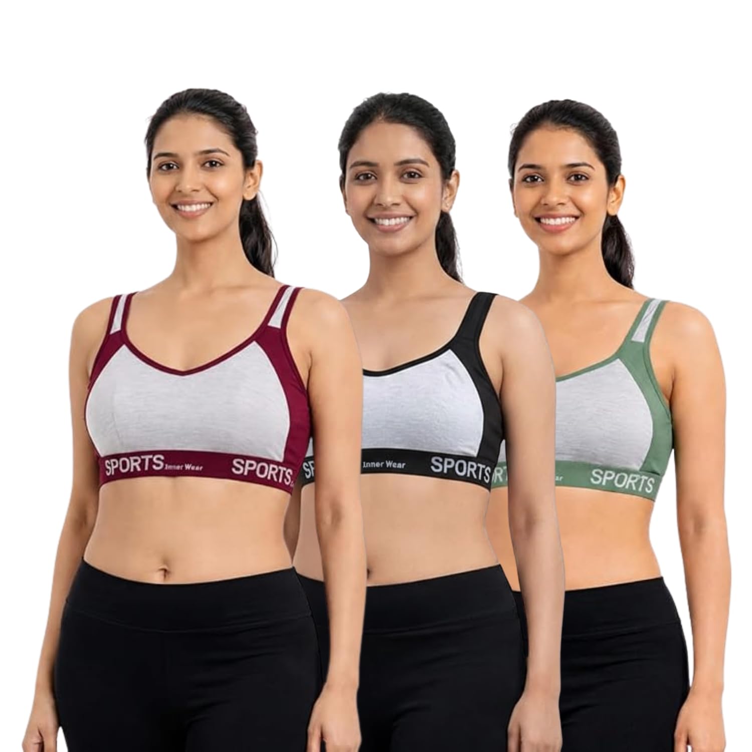 sb fashions Women & Girls Cotton Sports Bra | Non-Padded, Non-Wired, Full Coverage | Stretchable & Breathable | Gym, Yoga, Running & Daily Workout-picture-50
