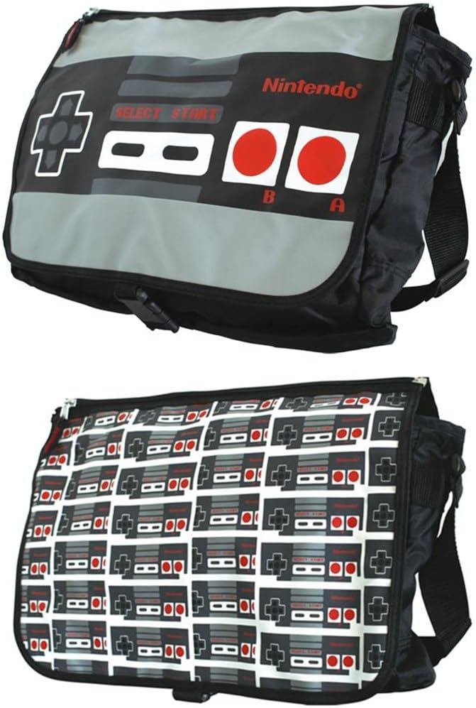 Nintendo Classic Nes Controller Reversible Flap Messenger Bag
