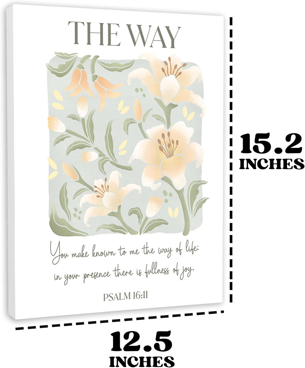HoneyKICK Scripture Wall Art, The Way, Truth, Life, 12.5 x 15 Inches Framed Canvas