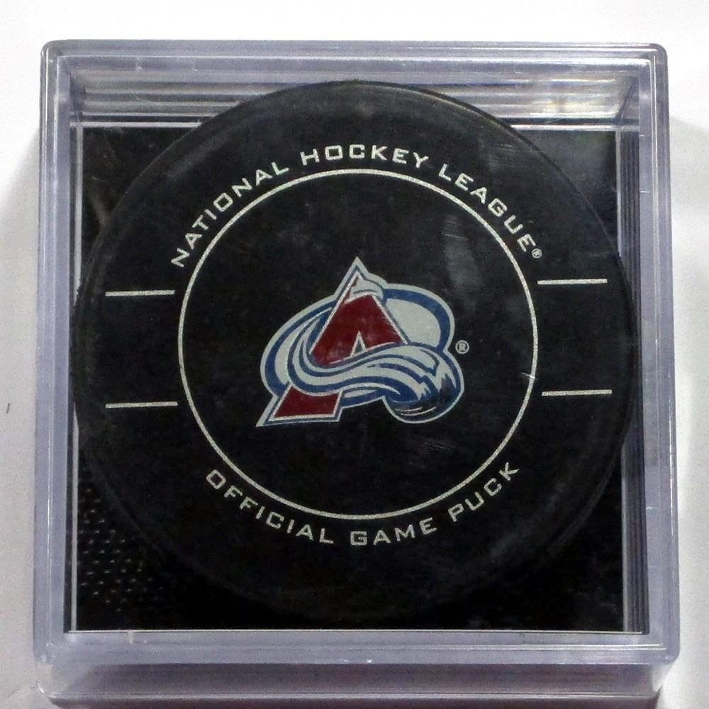 Colorado Avalanche Logo NHL Official Hockey Game Puck New in Cube - Hockey Cards
