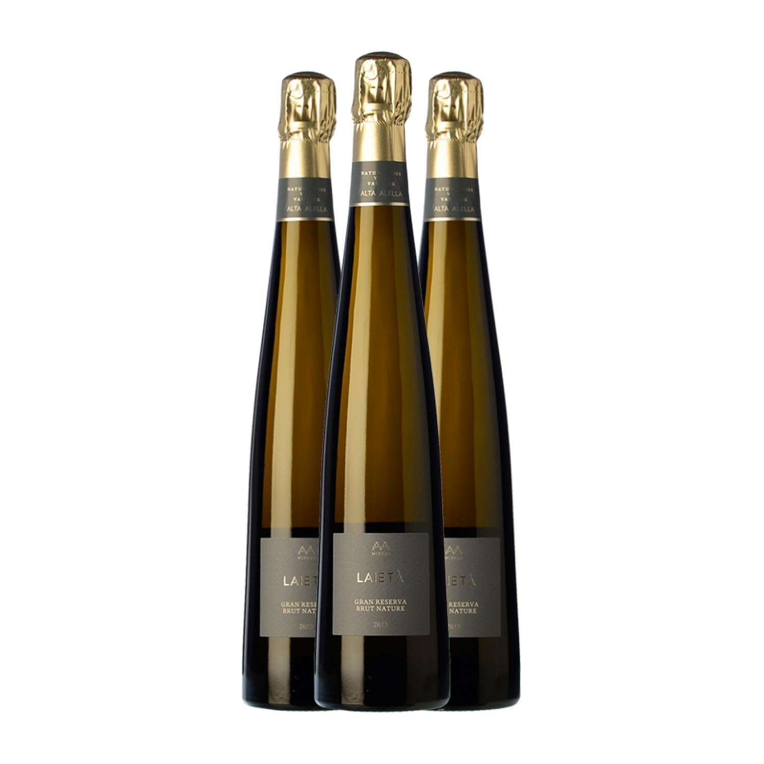 Alta Alella AA Mirgin Laietà Chardonnay Brut Nature Cava Gran Reserva 75 cl Espumoso blanco (Caja de 3 Botellas de 75 cl)