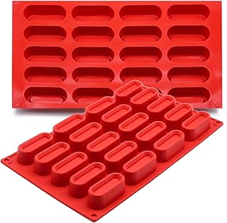 Nonstick Silicone Chocolate Rectangle Baking Mold, 20-Cavity Food Grade Candy Jelly Gummy Fudge Butter Ice Soaps Molds, Homemade Cereal Bar DIY Mould, for Festival Decoration -2 Pack