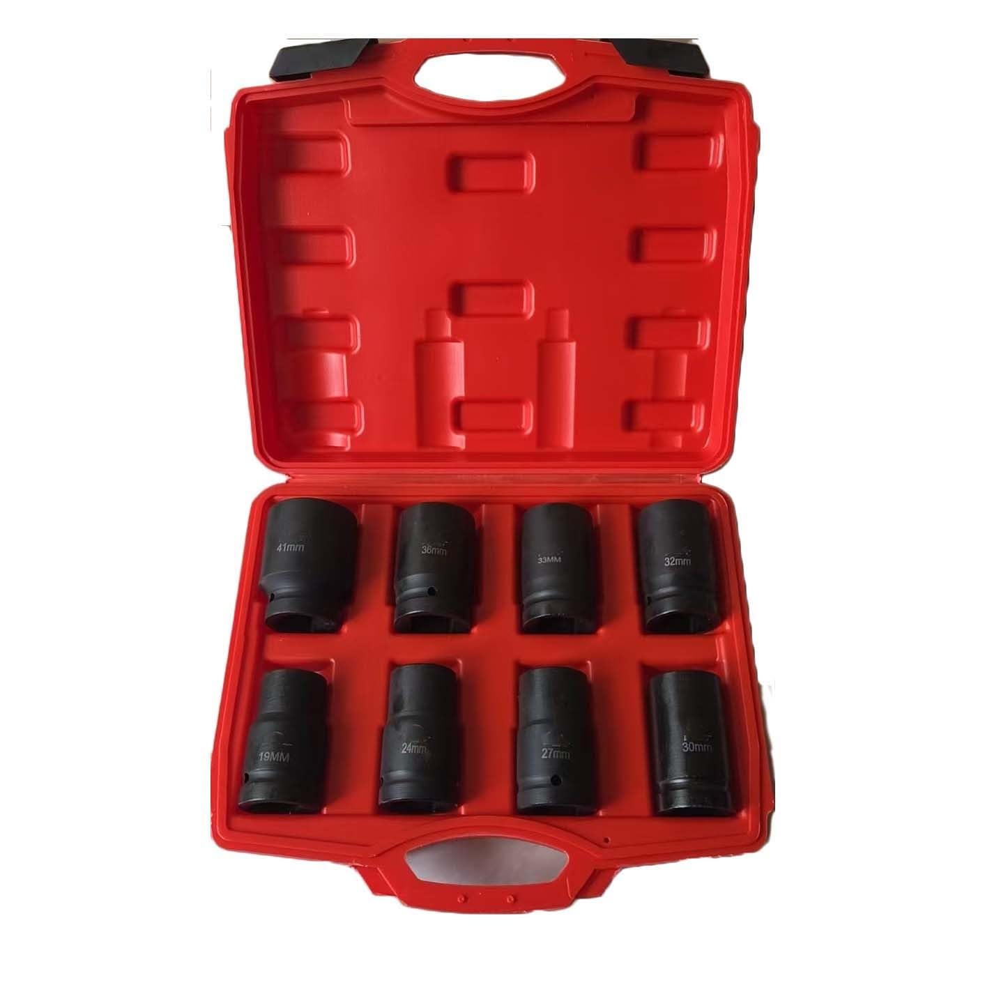 Lecreatekit Juego de 8 llaves de vaso métricas, 19-41 mm para protector de rueda de impacto con fundas de plástico para llantas de aleación, compatible con llaves eléctricas de accionamiento de
