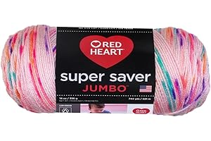 Red Heart Super Saver Jumbo Speckle Pink Yarn - Creative Knitting & Yarn Project