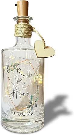 LED Flaschenlicht Hochzeitsgeschenk - Romantische Geldgeschenk Verpackung