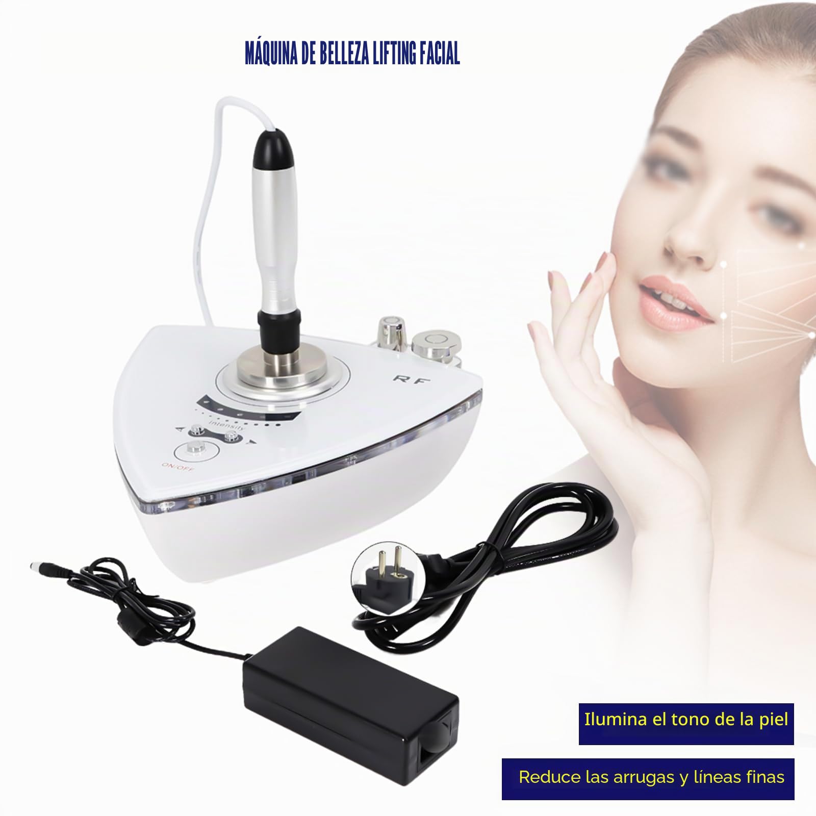 Radiofrecuencia piel antiarrugas máquinas,RF Belleza Máquina Facial Lifting Eyeling,Masaje facial Rejuvenecimiento reafirmante para autolimpieza y cuidado de la piel en salón