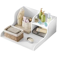 Universal Laundry Countertop with Shelf for Washer Dryer, Extra Wide 27.5" Appliance Topper, Anti-Vibration Folding Table with Edge Rails, Laundry Room Organizer and Space Saver White