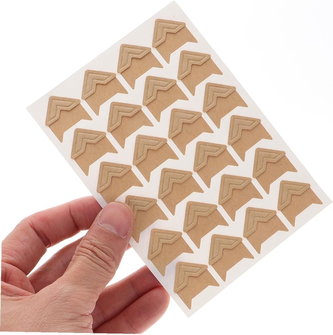 FUOYLOO 16 Sheets Scrapbook Corner Stickers and Photo Album Adhesive Corners, Self-Adhesive Paper Mounting Protectors for DIY Albums, Crafts, and Memory Books