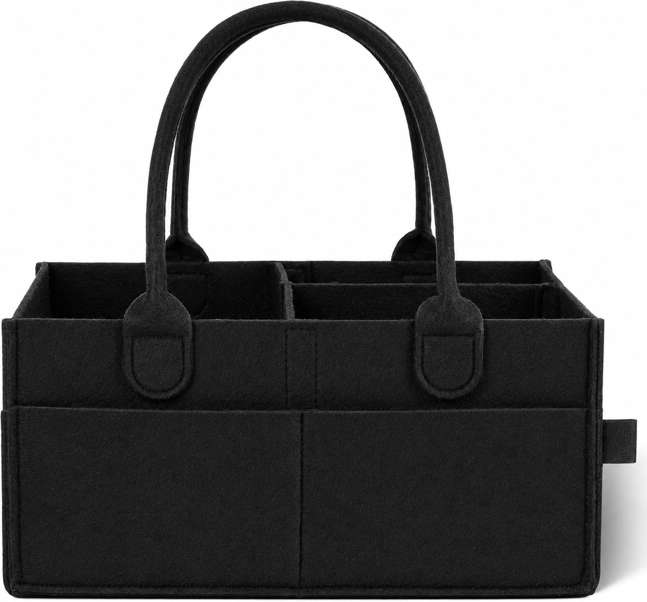 Baby Diaper Organizer Bag, Collapsible Felt Storage Basket with Handles, 6 Outer Pockets, Multiple Compartments, Portable Organizer for Nursery, Home and Travel