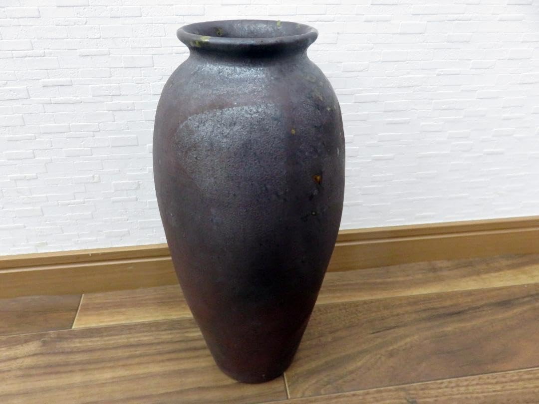 【美品】　立杭焼　(丹波焼)　壺　(花器) Amazon.co.jp: am95b 丹波 立杭焼 のぼり窯 花瓶 花器 清水常夫
