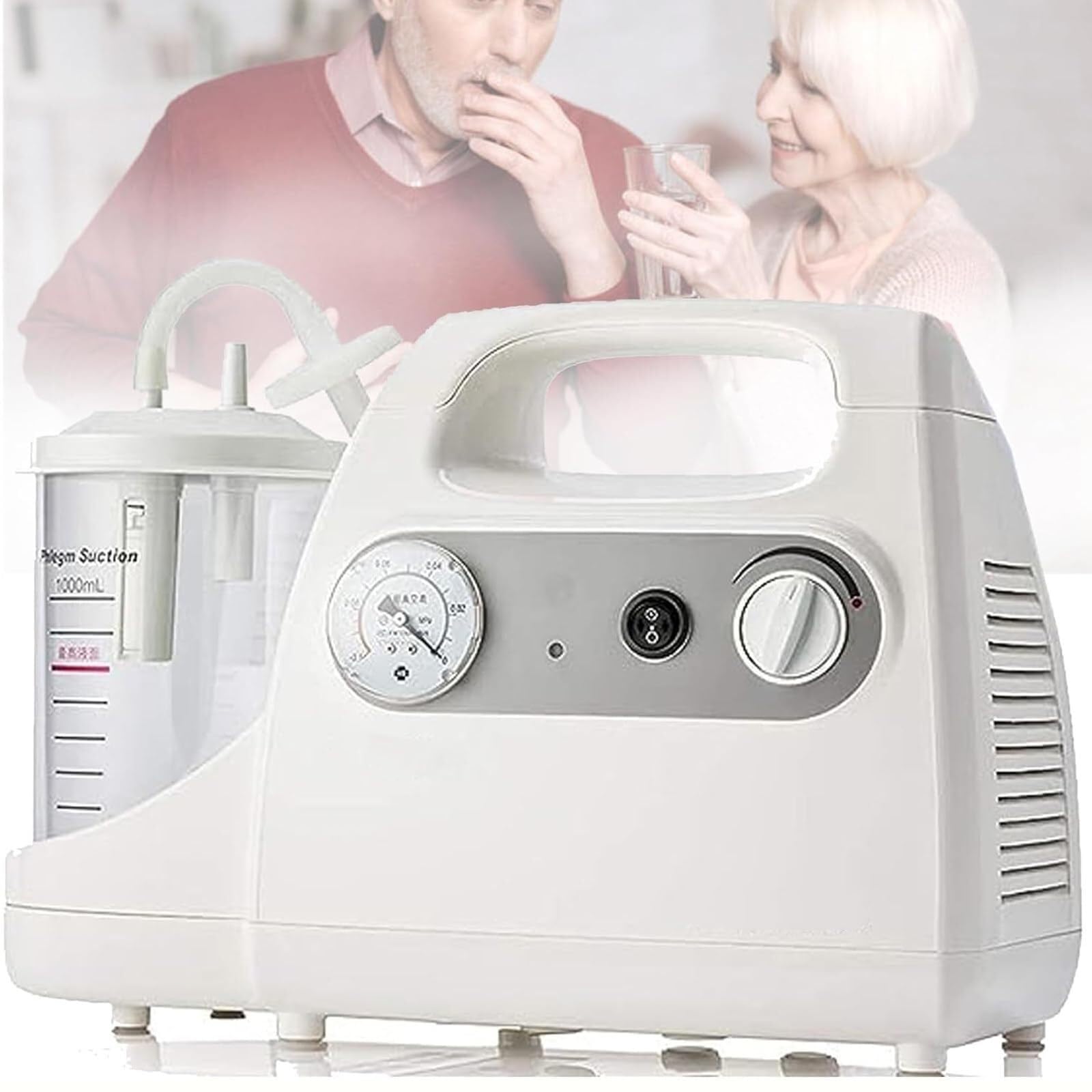 Pompa elettrica automatica di aspirazione dell'espettorato, dispositivo portatile per la rimozione del muco con 50 tubi usa e getta, ideale per la cura delle vie respiratorie di anziani e bambini