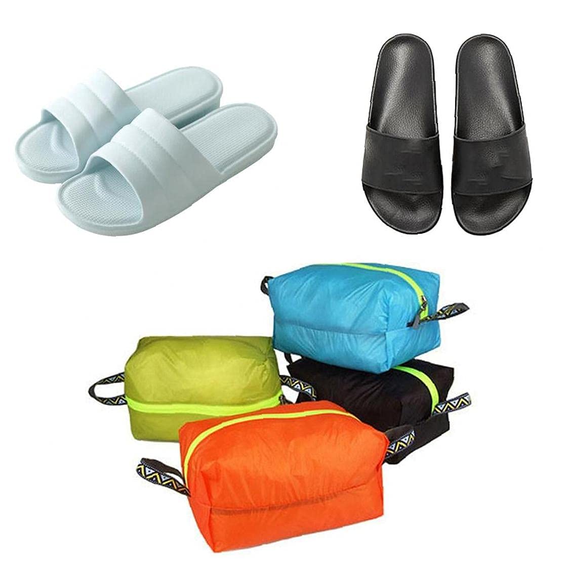 Shoe Bag Storage Pouch Waterproof Organiser Portable with Handle for Travel Trainer Golf Shoe Boot 4pcs M
