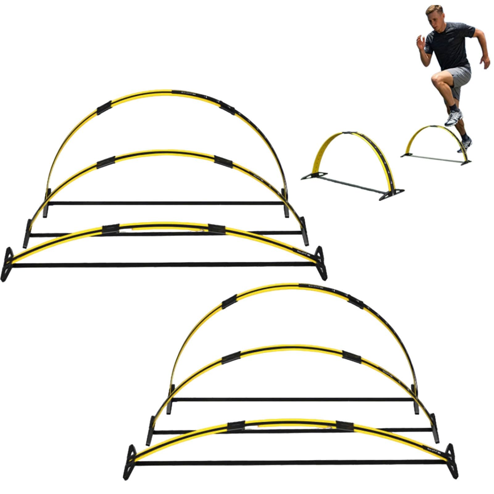 Oracra Football Hurdles Speed Training Agility Hurdles for Kids Adult, Multi-Sport Practice Hurdling for Soccer Basketball, Agility Jumping Obstacle Hurdle Adjustable(6 pcs)