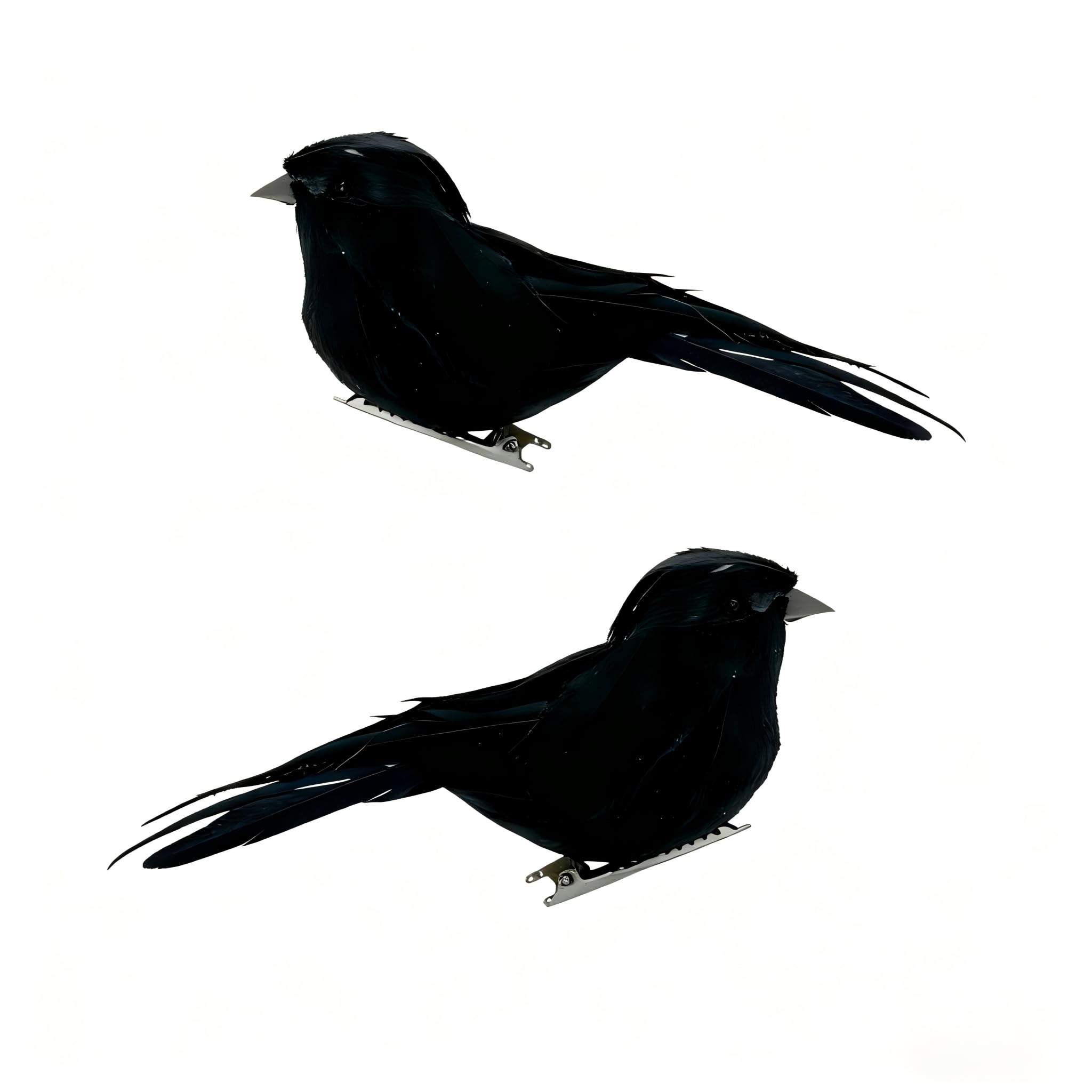 LWINGFLYER 2PCS Artificial Crow Birds Halloween Crows Decorations Realistic Raven Decoration Artificial crow for Indoor Outdoor Party
