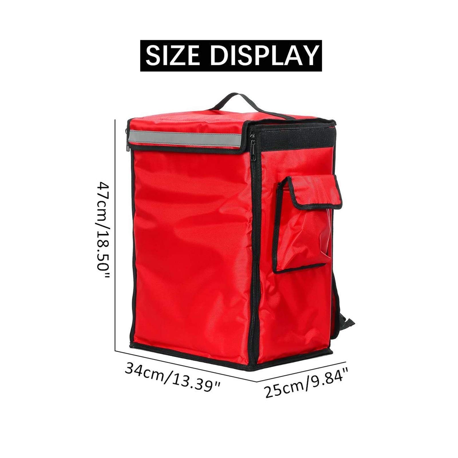 Soft Cooler Bag Portátil 42L Bolsa aislada térmica Pizza portátil Pizza de la Comida Picnic Scooter Mochila Mochila Bolsas de Enfriador Paquete de Aislamiento Plegable (Color : Black)