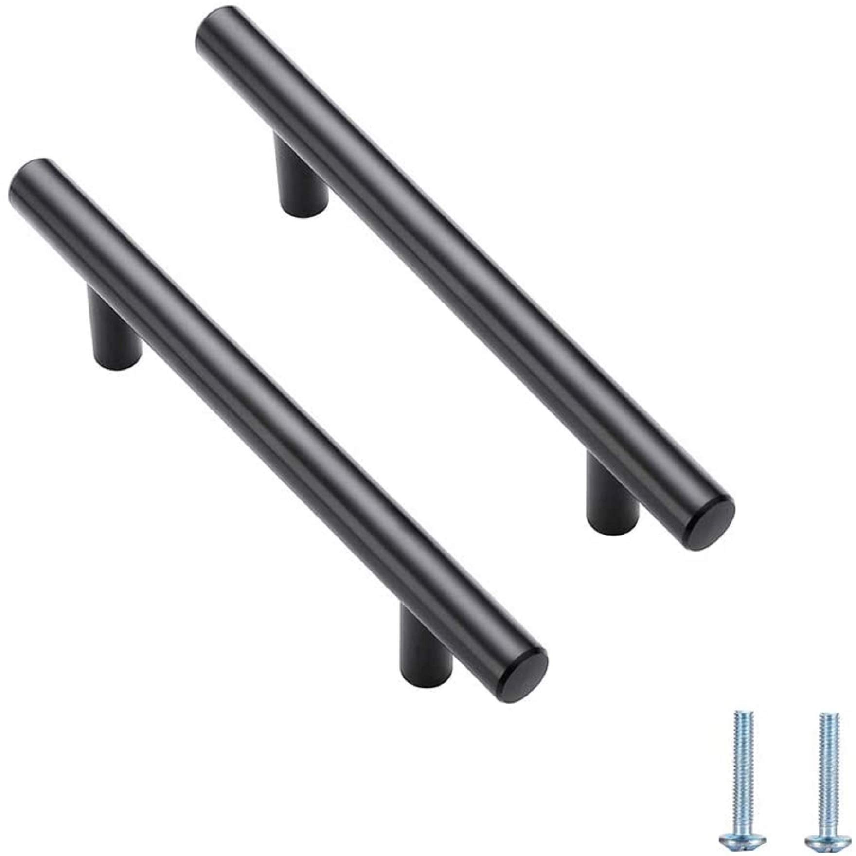 AISENPARTS 30 Pack Kitchen Cabinet Door Handle 127mm Matte Black Stainless Steel Hole Center 76mm T Bar Handle Furniture Drawer Pulls