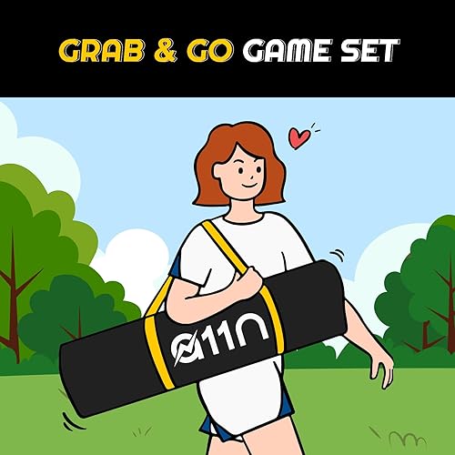 Miniatura 5 de A11N - Juego de bádminton para exteriores – Incluye red anti-hundimiento, 4 raquetas, 2 volantes y bolsa de transporte – para patio trasero, playa y