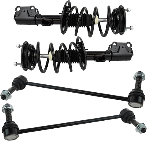 Miniatura 1044 de TRQ Kit de suspensión delantera, conjunto de amortiguadores y resortes, barra estabilizadora, enlace estabilizador compatible con Chevrolet