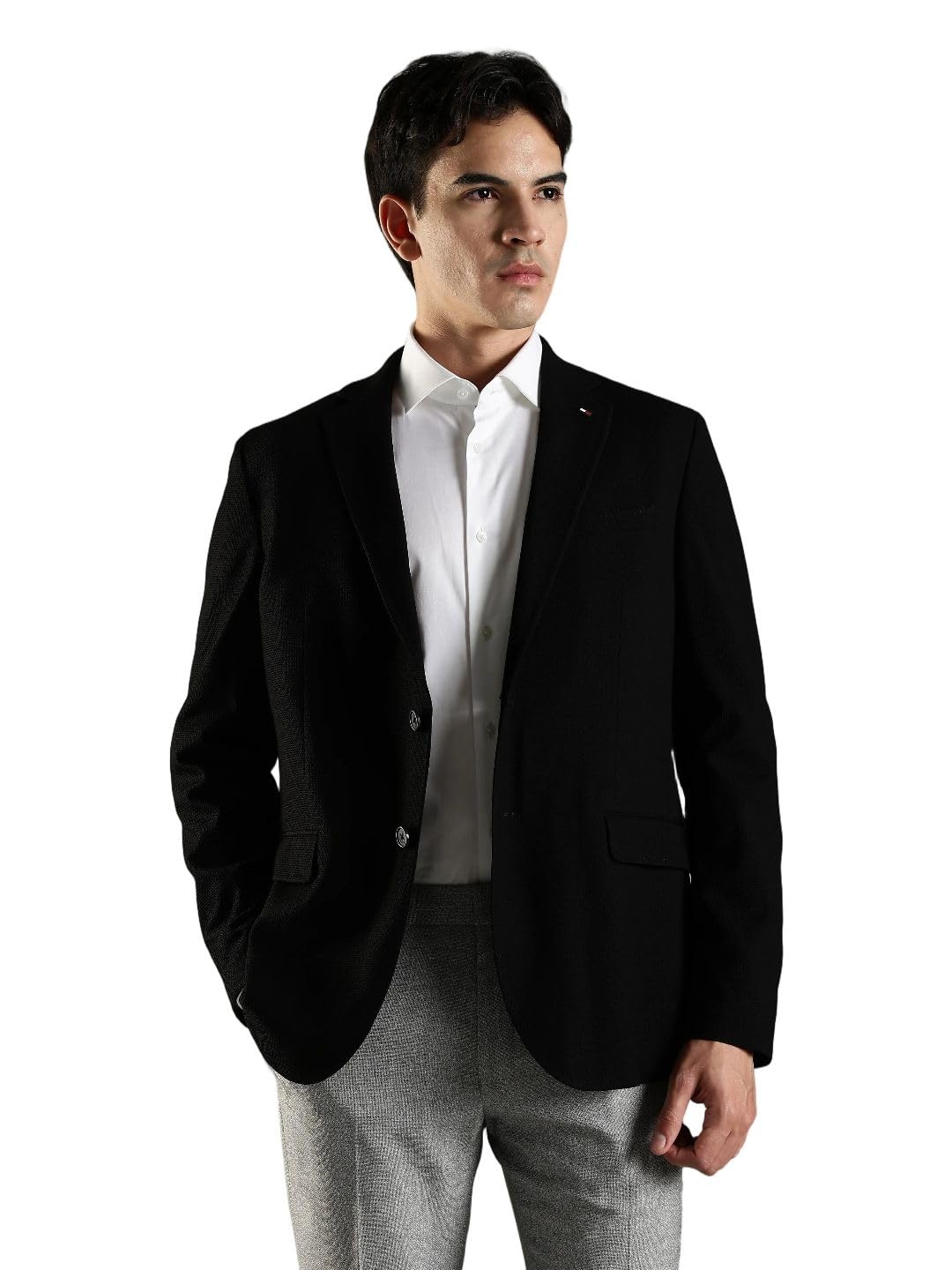 tommy hilfiger Textured Regular fit Viscose Blazer-picture-35