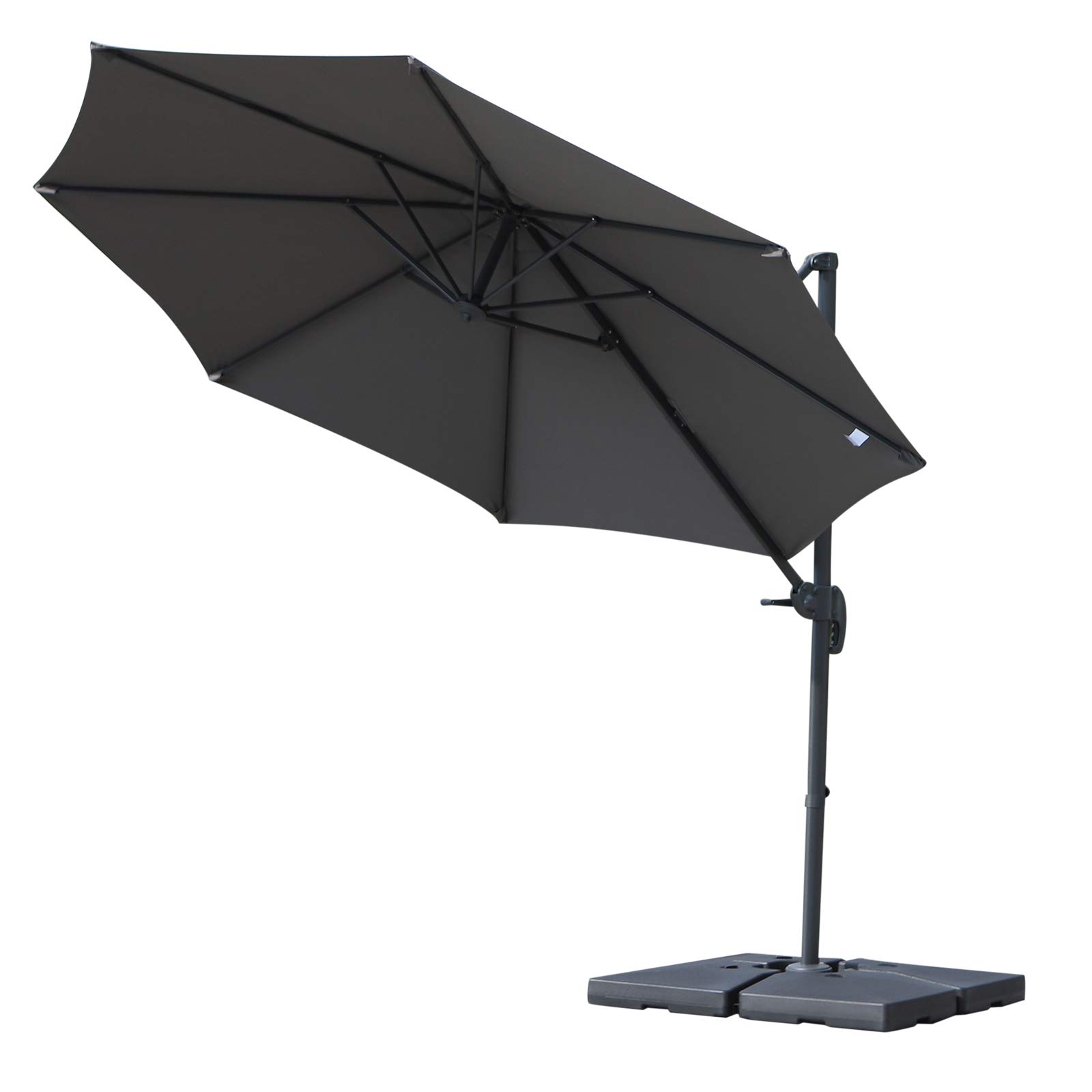 Outsunny Zestaw 4 podstawek do parasoli przeciwsłonecznych, kwadratowy obciążnik do parasoli przeciwsłonecznych, na płytkę 51 l x 51 l x 12 H cm polietylen - do napełniania wodą do 80 kg lub piaskiem