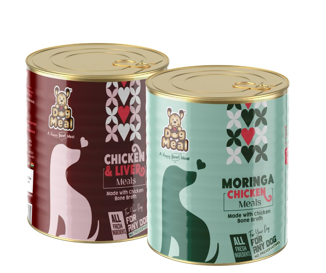 Dog Meal | Moringa Chicken and Chicken and Liver Meals | 400gm Each (Pack of 2 cans) | Bone Broth for Dogs | Ready to Eat | Wet Dog Food | All Dogs | Adult Dog Food | Preservative Free (B0CY98CR2W) Amazon Price History, Amazon Price Tracker