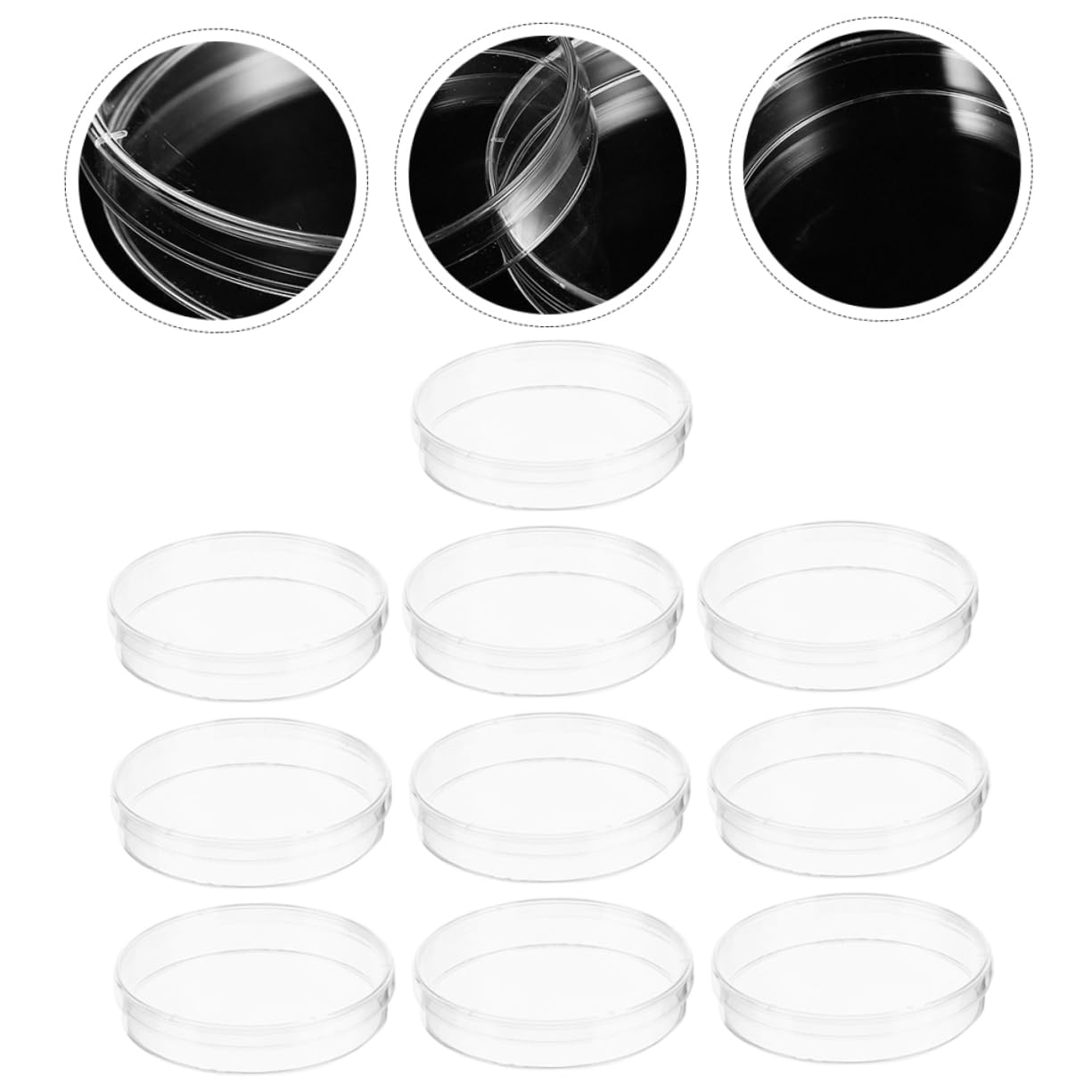 Mobestech 40pezzi Piastre Di Petri Plastica Trasparenti Con Coperchio Per Esperimenti Scientifici Ottime Per La Coltivazione Cellulare e La Ricerca Laboratorio
