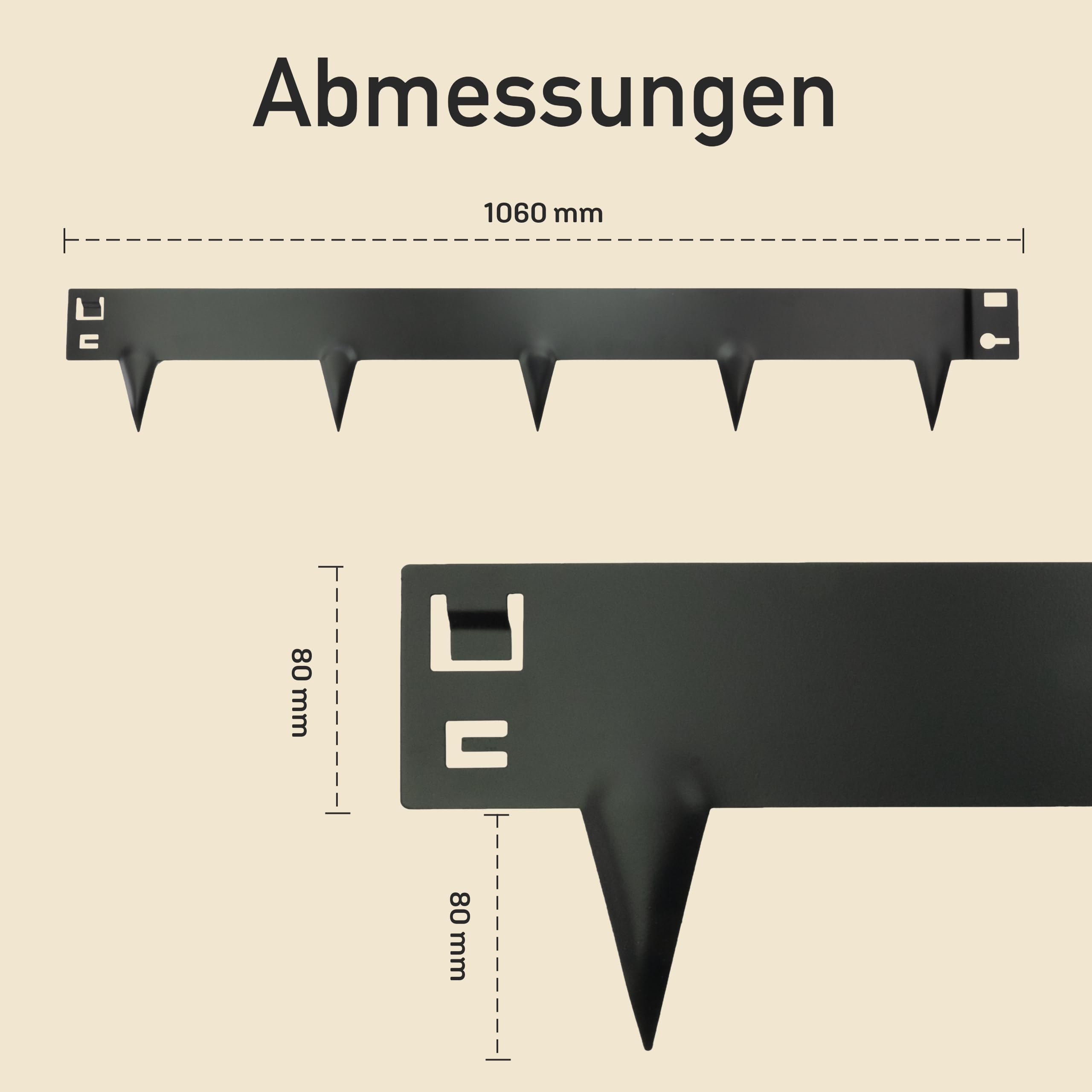 Rasenkante Metall Anthrazit 6m – Beeteinfassung Metall, Beetumrandung Stahl 16cm hoch, Rasenkanten Anthrazit, Mähkante Schwarz, Beetbegrenzung, Rasenbegrenzung