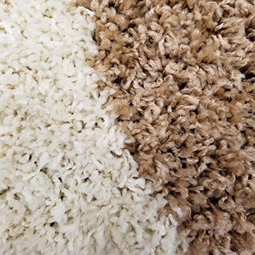 Shag Area Rug 5x7 | Wave Curve Orange Beige Ivory Shag Rugs for Living Room Bedroom Nursery Kids College Dorm Carpet by European Made MH10 Maxy Home - Thumbnail 5