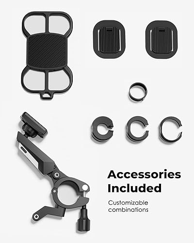 Miniatura 6 de Viozon Soporte de teléfono para bicicleta, soporte de teléfono para motocicleta, compatible con teléfonos de 4.7 a 7.2 pulgadas, bloqueo rápido,