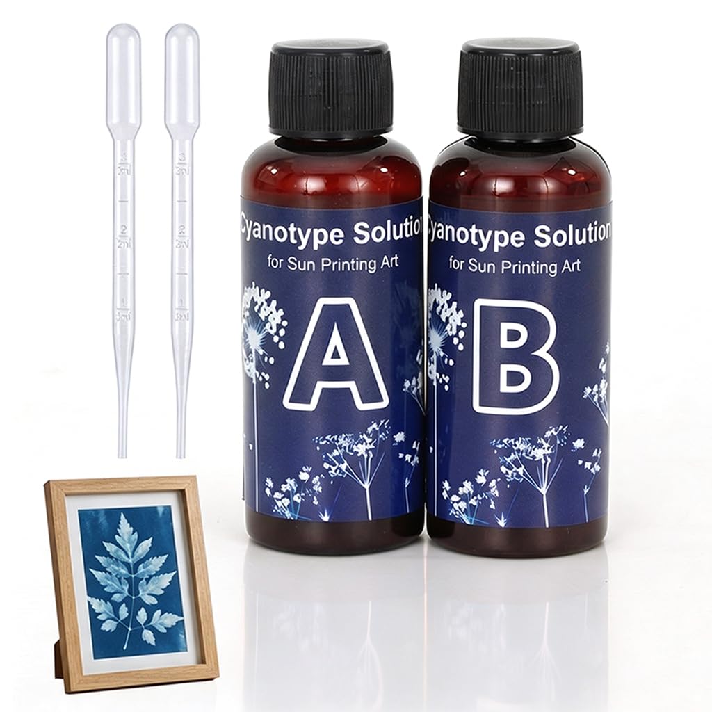 HASTHIP® Cyanotype Kit Sun Printing Sensitizer Set for Fabric and Paper,Ready to Use Solution for Blue Print Designs,Easy Craft Activity Beginners DIY Artwork and Educational Projects-picture-21