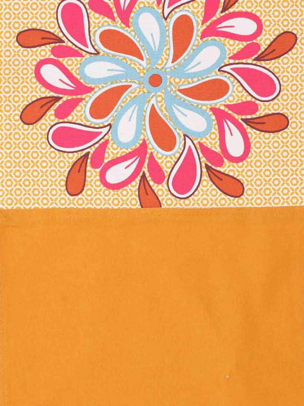 Image of Blanc 9 Vivid Home & Kitchen Pure Cotton Printed 4 /6 Seater Table Runner| (33X182) Cm, Beige, Rectangular)