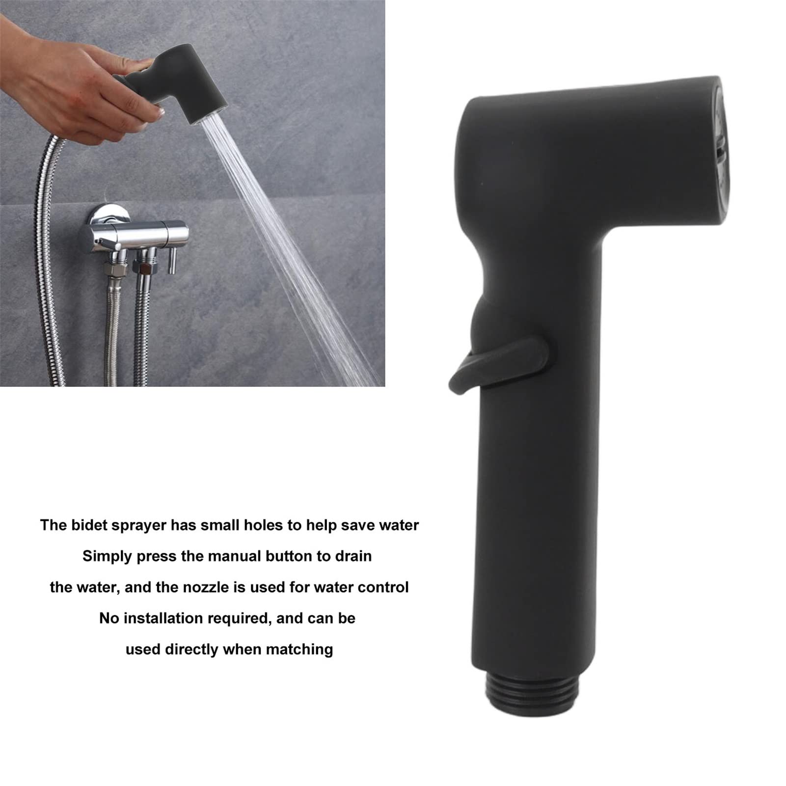 Topyond Bidet Sprayer Handheld Bidet Attachment for Toilet Adjustable Water Pressure Control Head Only ABS Lightweight for Feminine — view 3