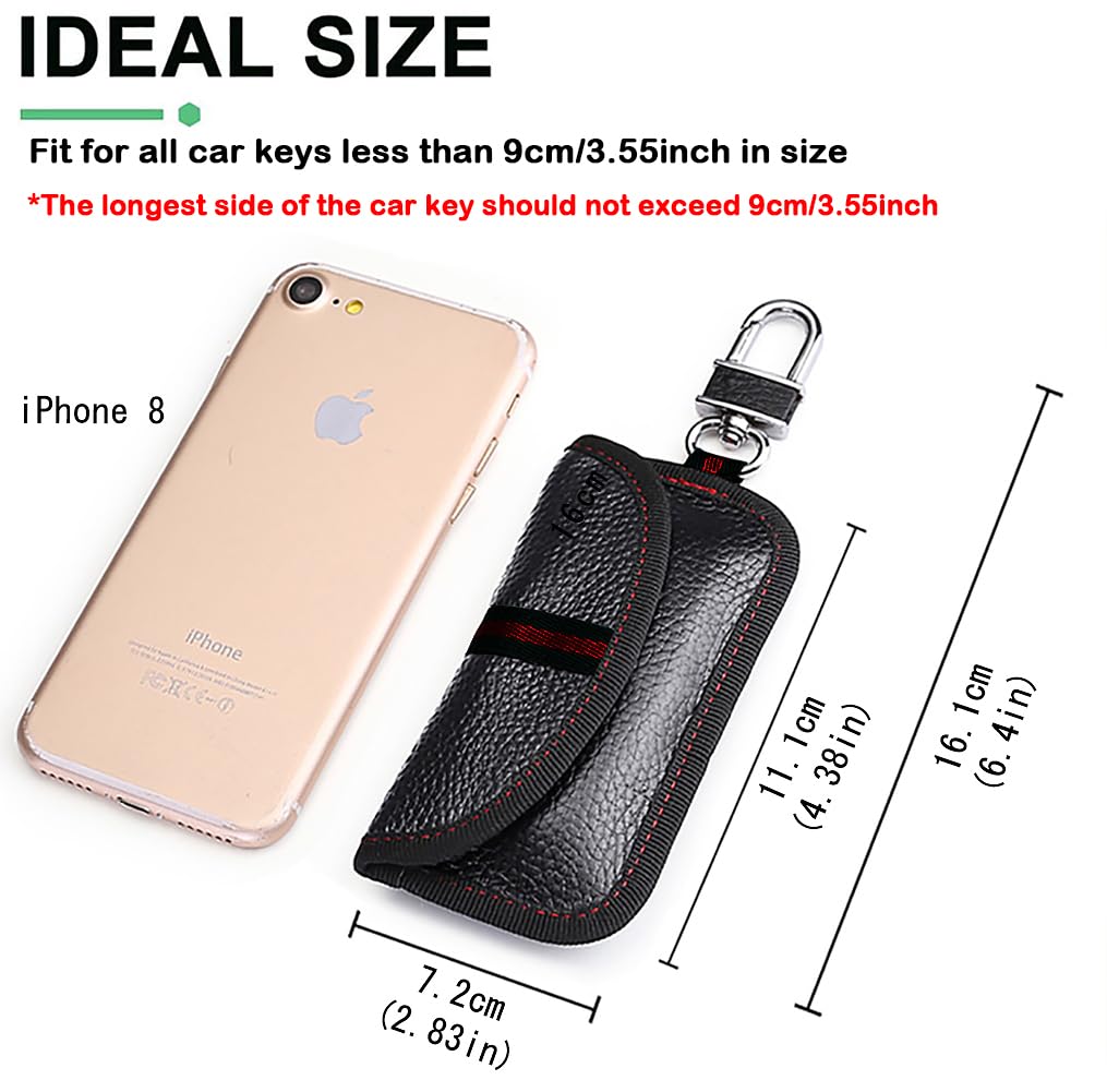 VAWcornic 2-pak etui na klucze samochodowe bloker sygnałów, torba Faraday na kluczyki samochodowe Keyless Signal Blokowanie Klucz Etui RFID Bloker Torba dla bezpieczeństwa samochodu, Ochrona przed kradzieżą Zdalne wejście Smart Fobs