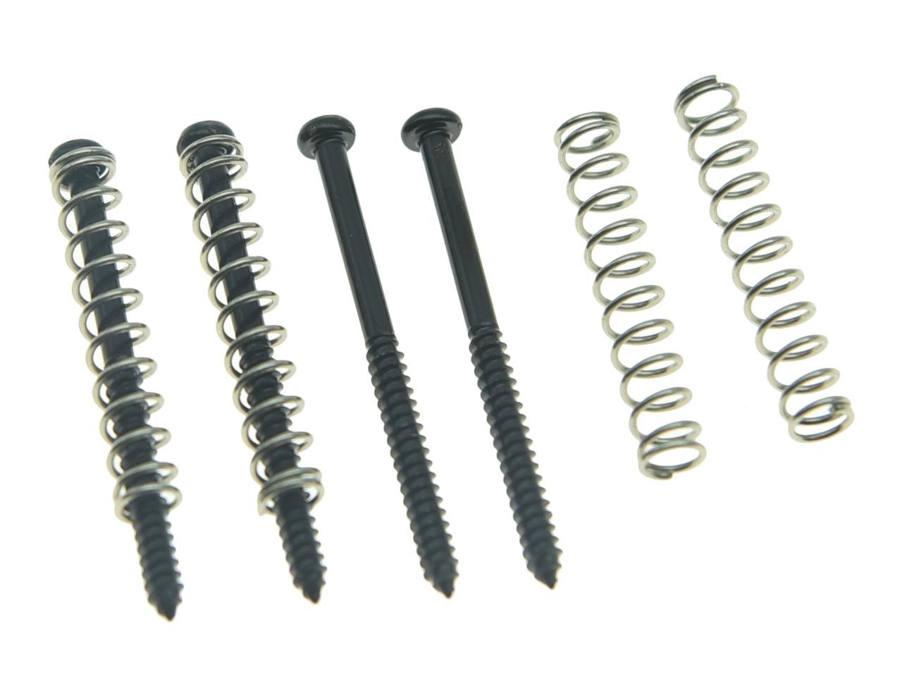 KAISH Pack Of 20 Bass Guitar Mounting Screws And Springs - Black For Precision P Bass, J Bass & P90 Pickups